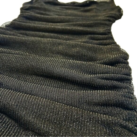 Hello Molly Party Fever Black Ruched Mini Dress S Shimmer Night Out - Picture 4 of 10